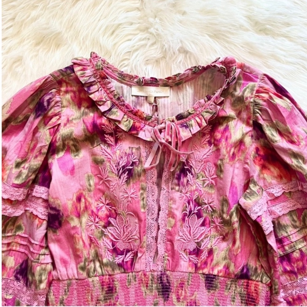 LoveShackFancy Pink Floral Mini Dress - Picture 11 of 16